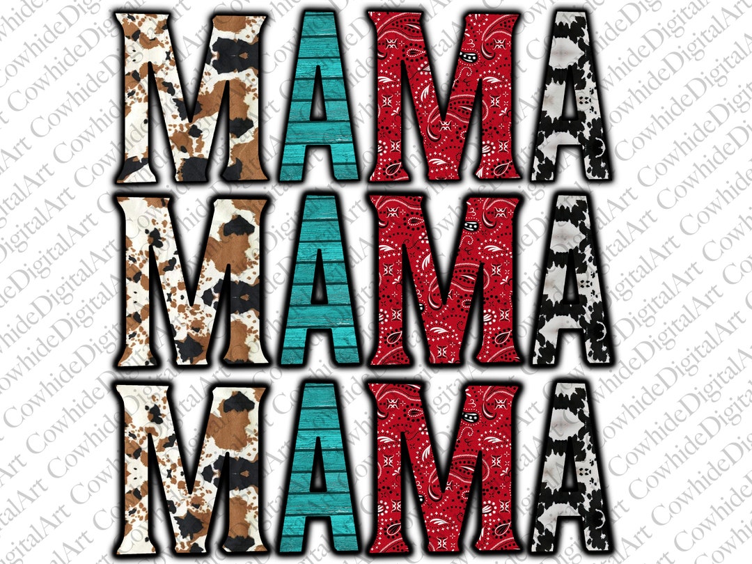 Western Mama Png Bandana Cowhide Sublimation Design - Etsy