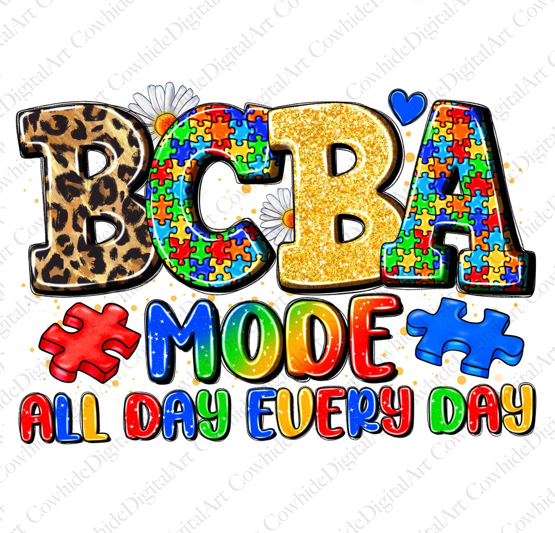 BCBA Mode Autism Awareness PNG, Sublimation Design (digital Download ...