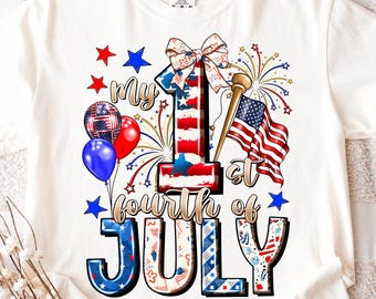 My First 4th Of July PNG, Patriotic Sublimation Design (Digital Download)