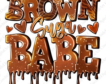 Brown Sugar Babe PNG, Afro Woman Clipart (Digital Download)
