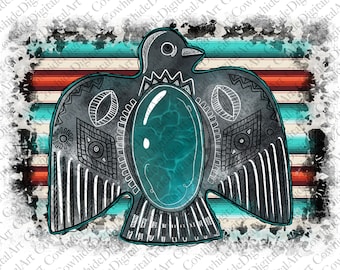 Aztec Thunderbird PNG: Serape Cowhide Sublimation Design (Digital Download)