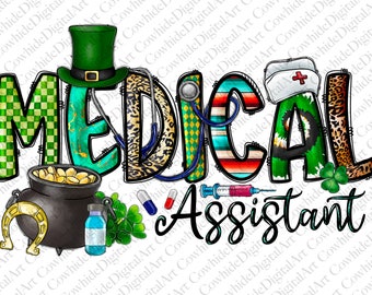 St. Patrick's Day Medical Assistant PNG, Lucky Nurse Sublimation (Digital Download)