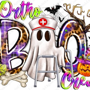 Ortho Boo Crew png, Halloween Png, Ghost Sublimation Designs, Orthopedic png, Ortho Squad Sublimation Png, Halloween Nurse png, Spooky png