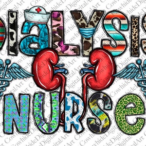 Dialysis Nurse Png: Western Cowhide Sublimation Design (Digital Download)