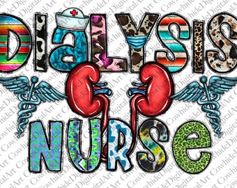 Dialysis Nurse Png: Western Cowhide Sublimation Design (Digital Download)