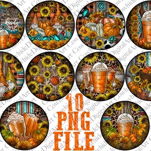 Fall Car Coaster PNG: Pumpkin, Sunflower, Leopard (Digital Download)