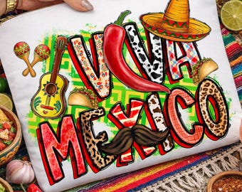 Projekt koszulki Viva Mexico Fiesta, Cinco de Mayo PNG (pobieranie cyfrowe)