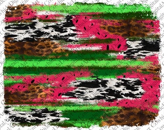 Watermelon Cowhide Leopard Sublimation PNG (Digital Download)
