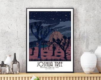 Joshua Tree National Park Print: California Desert Travel Poster Gift