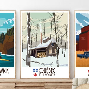 Quebec Print |  Quebec Poster | Québec Canada Travel Poster | Affiche Québec