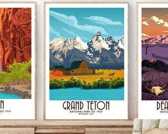 Impression Grand Teton | Affiche Grand Teton | Affiche extérieure du Wyoming