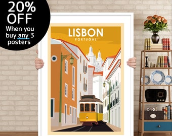 Lisbon Poster | Lisbon Print | Lisbon Portugal Art Print | Travel Print | Travel Poster | Wall Art | Portugal Poster |