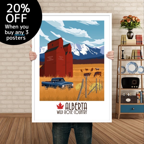 Alberta Travel Print | Alberta Canada Poster | A Gift for Canadians | Alberta Wall Art