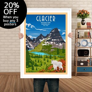 Glacier National Park Poster | Glacier Park Montana | Glacier Park Print