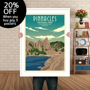 Pinnacles National Park Poster | Pinnacles Park Print |  US National Parks Wall Art