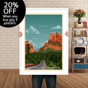 Sedona Poster | Arizona Poster | National Park Poster | Sedona Print | Wall Art |  Red Rock State Park Sedona Arizona | Travel Poster