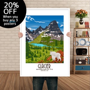 Glacier National Park Print | Glacier Park Montana | Glacier Park Poster | Wall Decor