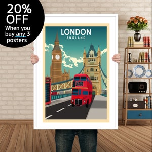 London Poster, London Print, London England Wall Art, London UK Poster, Travel Print, Travel Poster