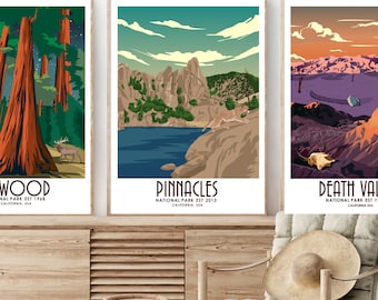 Impression du parc national des Pinnacles | Affiche du parc Pinnacles | Art mural