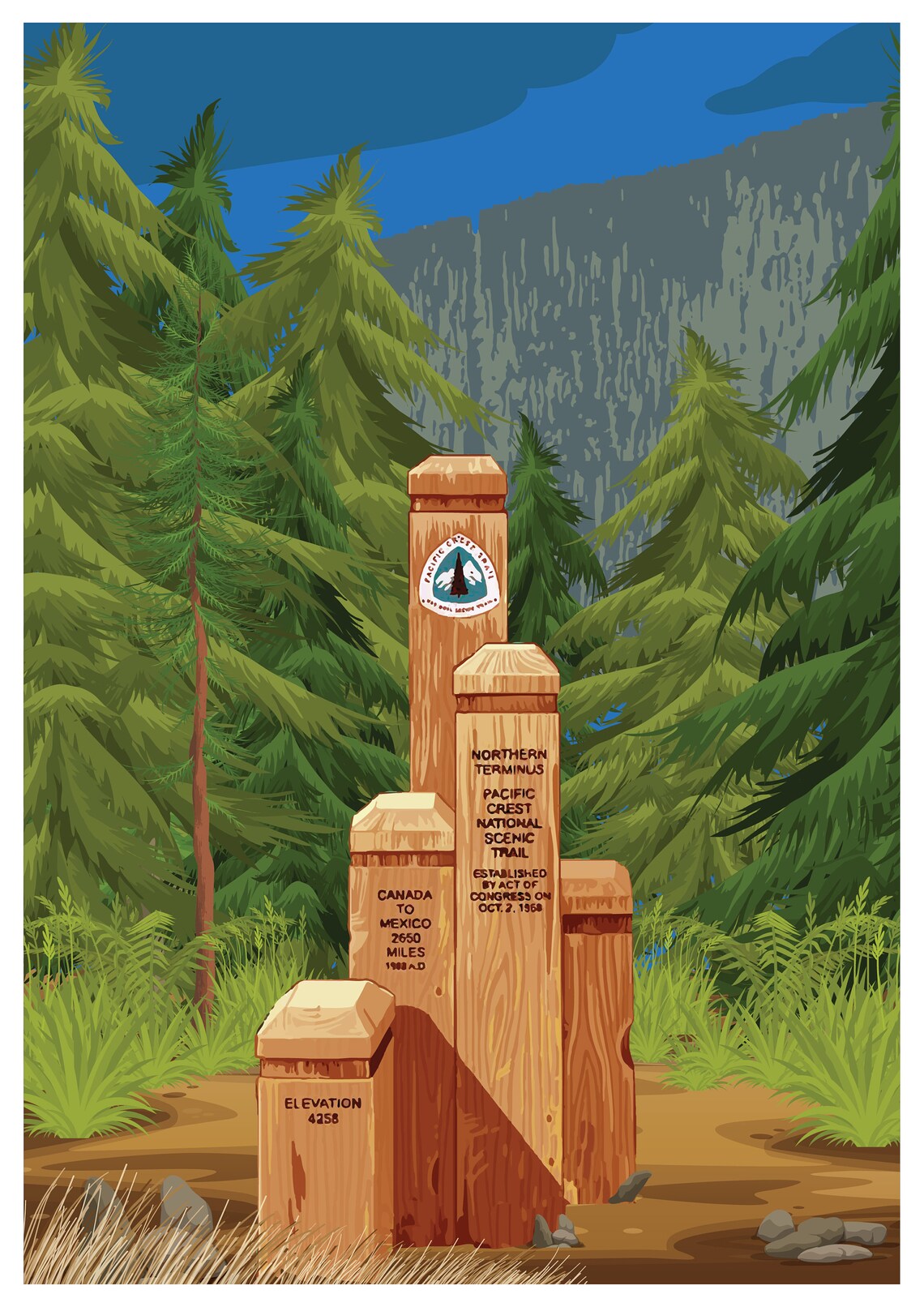 Custom Pacific Crest Trail Northern Terminus Monument | Etsy