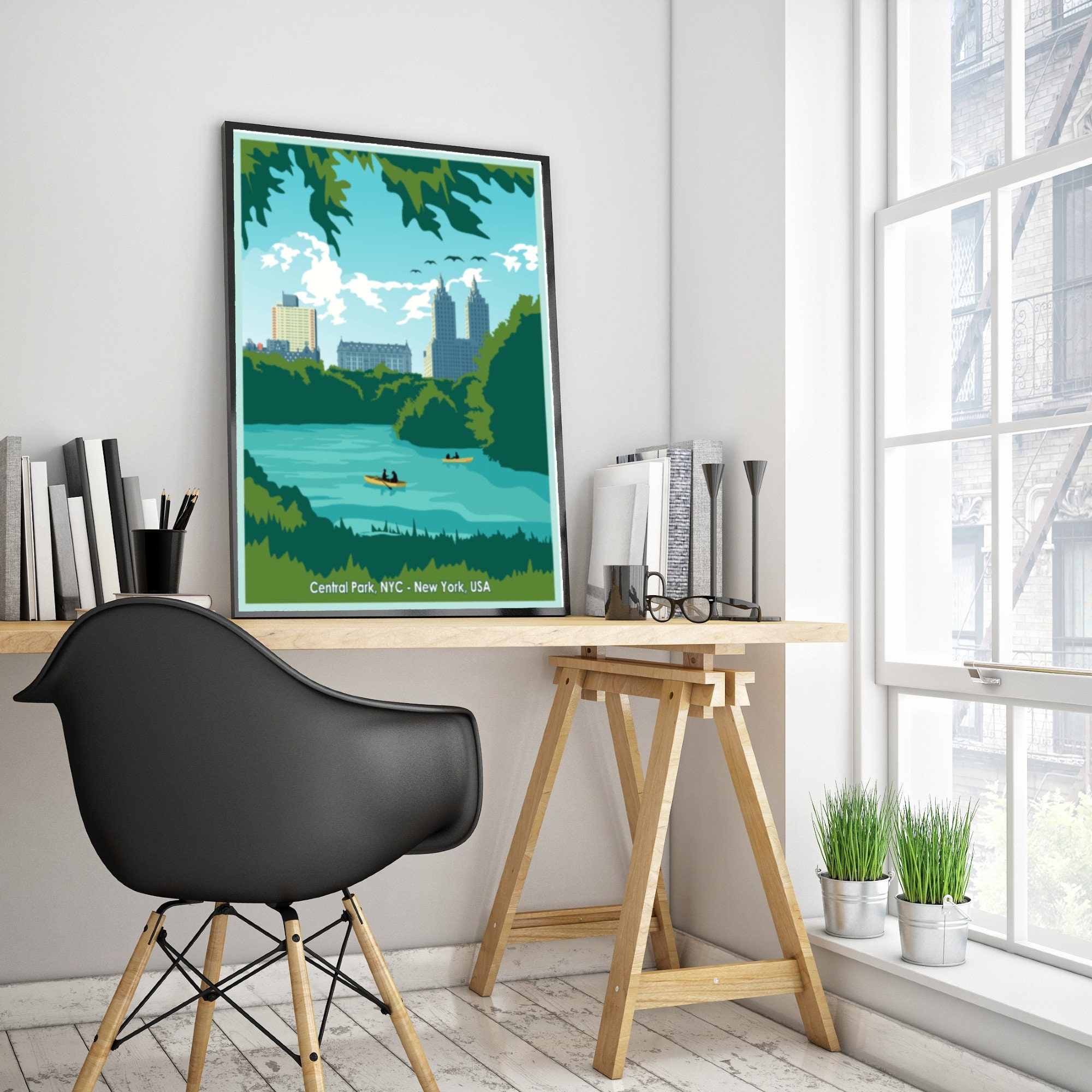 Central Park NYC Poster Central Park Print Wall Art Etsy