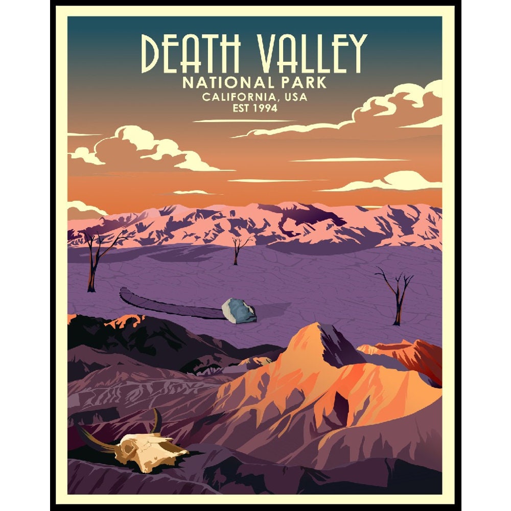 Death Valley Poster Death Valley National Park Death - Etsy