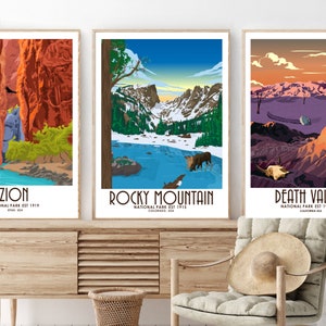 Rocky Mountain National Park Print  | Rocky Mountain Park Poster | Colorado Wall Decor |  Longs Peak