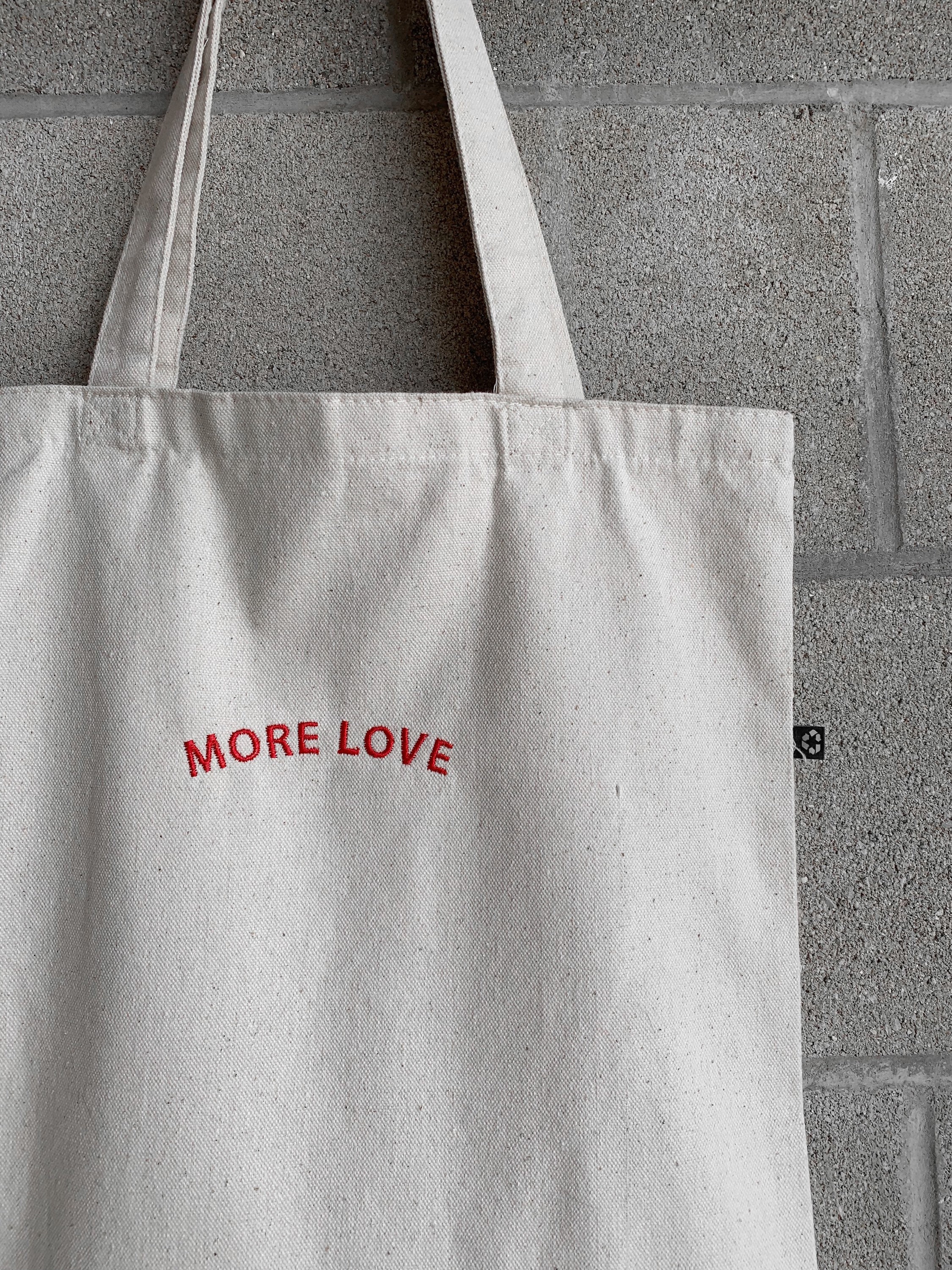More Love Minimalist Embroidered Canvas Tote Bag Cute Tote - Etsy