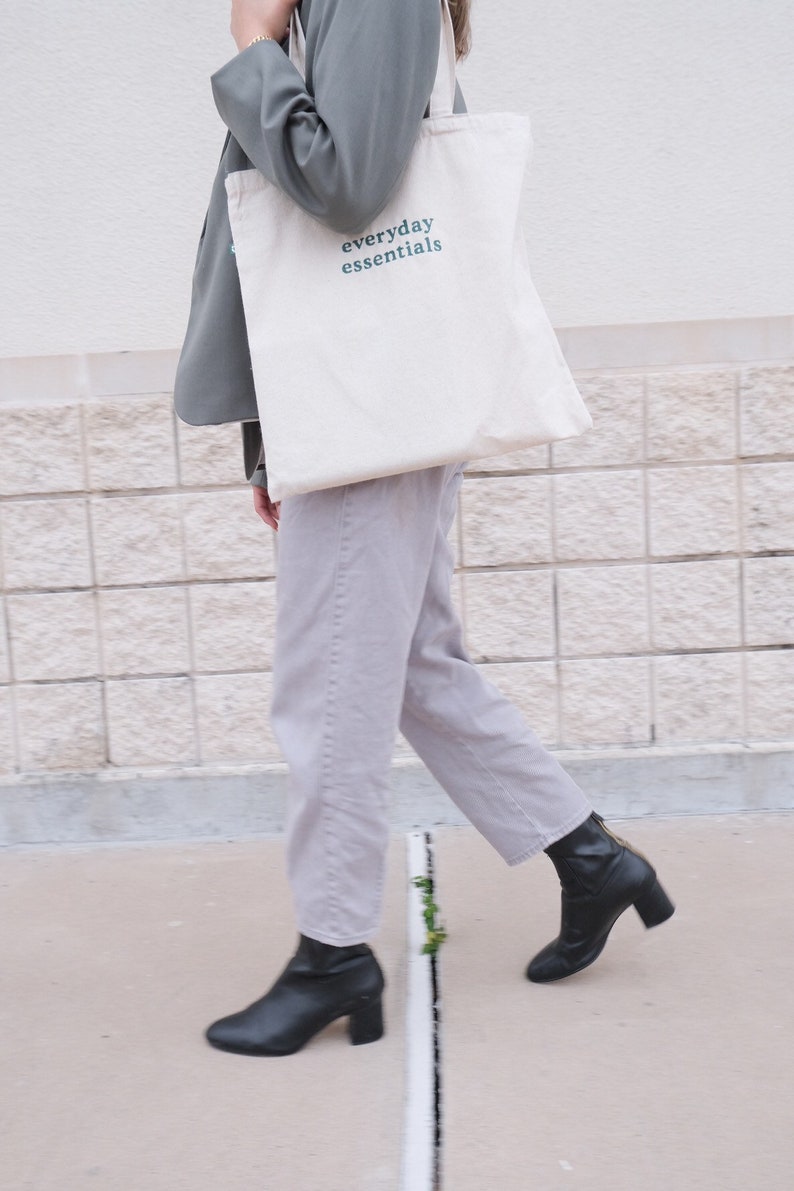 Everyday Essentials Embroidered Canvas Tote Bag