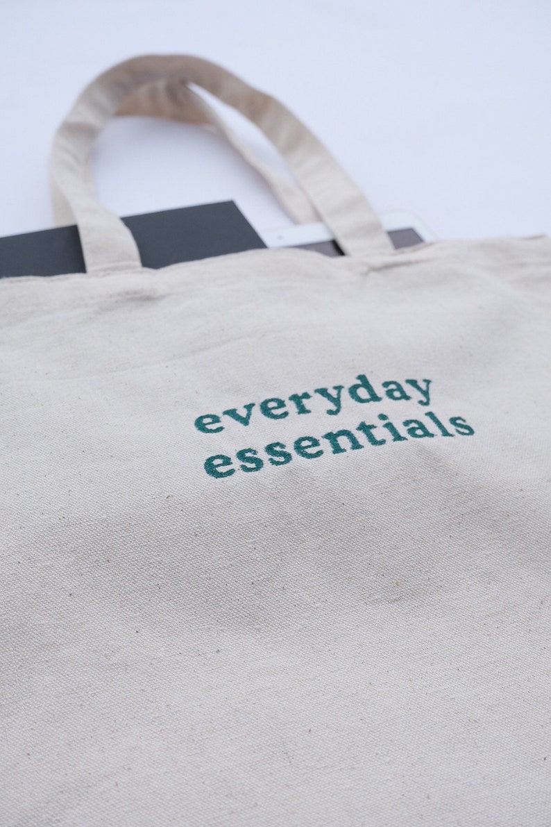 Everyday Essentials Embroidered Canvas Tote Bag