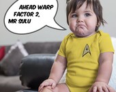 Star Trek baby onesie Starfleet uniforms Captain Kirk Spock Scotty