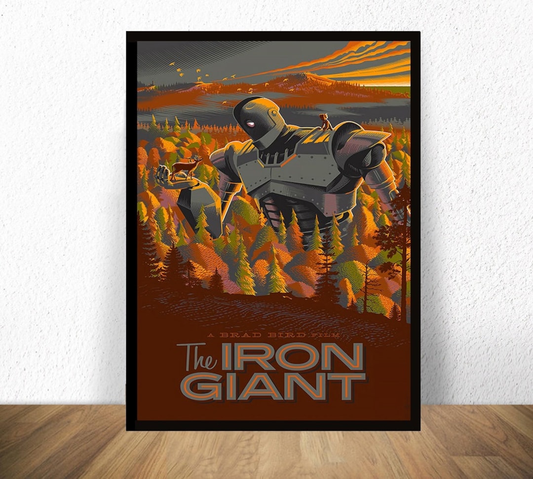 The Iron Giant Movie Poster Canvas Wall Art Painting Printno Etsy