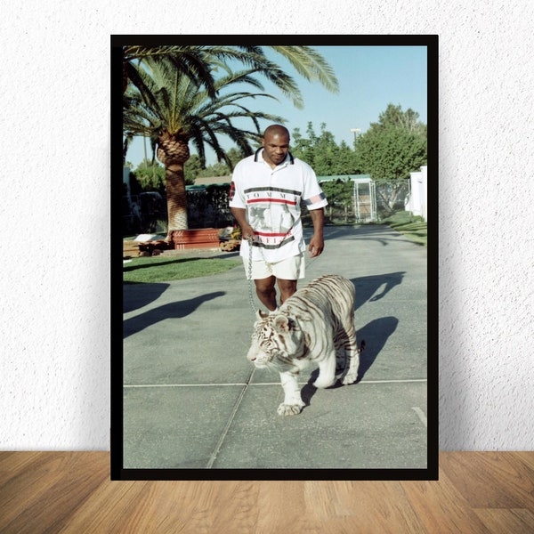 Mike Tyson With Tiger Poster Leinwand Wand Kunst Gemälde Print,ohne Rahmen