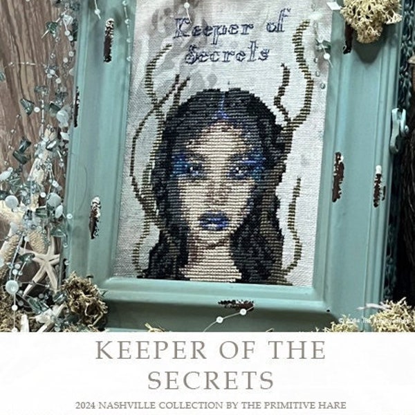 The Primitive Hare 2024 Nashville Needlework Market release -  "Keeper of the Secrets " Cross Stitch Chart