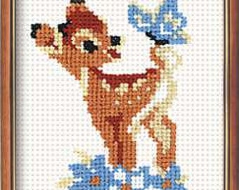 Bambi - Riolis Cross Stitch kit/ Counted Cross Stitch Kit for KIDS/Full DIY Cross Stitch Kit for Beginners