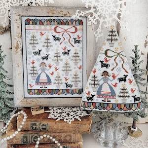 2023 Nashville Needlework Market New release from Hello from Liz Mathews   - &quot;Eighth Day of Christmas Sampler and Tree&quot; chart