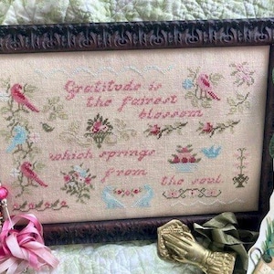 JBW Designs  - &quot;With Gratitude&quot; Printed Cross Stitch Chart/2025 Nashville Market New Release