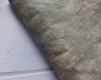 32 ct  Hand-dyed Italian Linen from Mani di Donna  -  “Frog Gray"