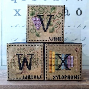Puntini Puntini  -  “When I Think of &quot;V,W,X&quot; Printed Cross Stitch Chart /Ready to ship