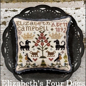 The Scarlett House 2024 Nashville Needlework Market from  -&quot;Elizabeth&#39;s Four Dogs&quot; Cross Stitch chart