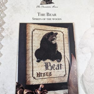 Spirits of the Woods - The Bear - Cross stitch chart by The Primitive Hare/ 2022 Nashville Needlework Market New release