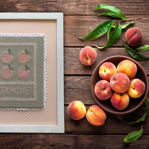 2022 Nashville Needlework Market EXCLUSIVE - Design from Dirty Annie&#39;s Southern Style - &quot;Peachy&quot; chart/Ready to ship
