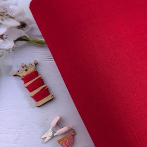 32ct Linen Cross Stitch Fabric/Linen Fabric for counted cross stitch/ Cross stitch Embroidery fabric  - Christmas Red  color