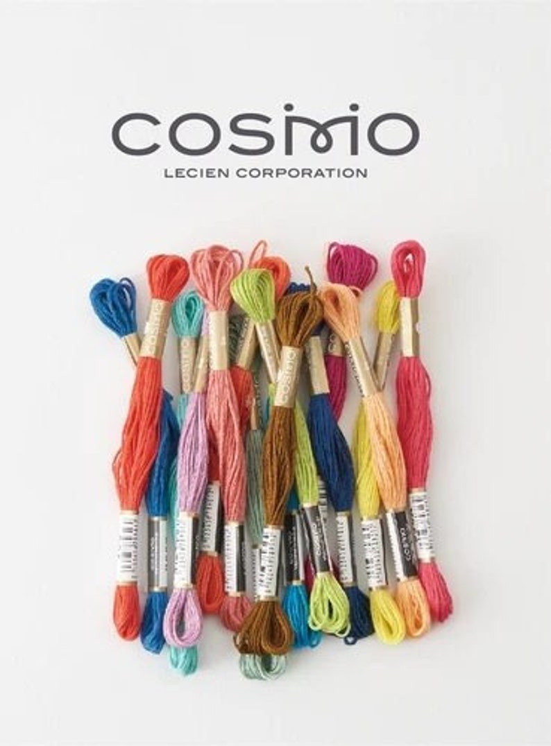 COSMO Cotton Embroidery and Cross Stitch Cotton Thread, Size 25/ Embroidery Floss, Quilting, Punch Needle, Cross Stitch/Lecien, Japan image 7