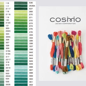 COSMO Cotton Embroidery and Cross Stitch Cotton Thread, Size 25/ Embroidery Floss, Quilting, Punch Needle, Cross Stitch/Lecien, Japan image 10