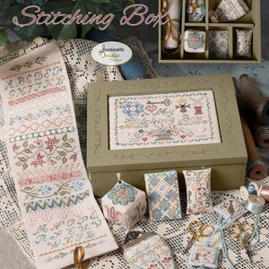 2023 Nashville Needlework Market New release from Jeannette Douglas Designs -  "My Stitching Box" Chart /Ready to ship