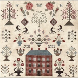 Red Manor Sampler - Cross Stitch Chart by The Scarlett House/ Needlework MarketPlace 2024/ Ready to ship