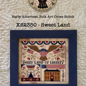 Teresa Kogut, "Sweet Land" - Early American Folk Art Cross Stitch Collection /Cross Stitch Chart -  2023 NEW release
