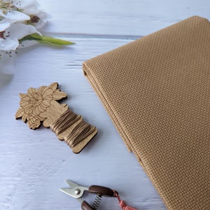 16ct  Aida Cross Stitch Premium Fabric/Wichelt-Permin Aida Fabric for counted cross stitch - Milk Chocolate color
