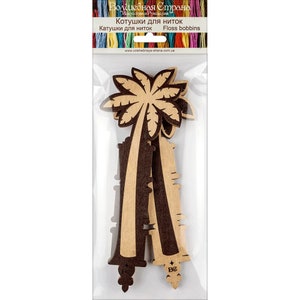 Palm Tree Threads Wooden Floss Bobbins: Palm Tree Thread Organizer, Set of 2 - Etsy